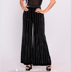 Rhinestone velvet pants